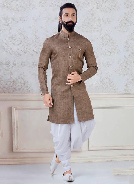 Brown Colour Designer New Exclusive Wear Fancy Indo Western Mens Collection KS 1127